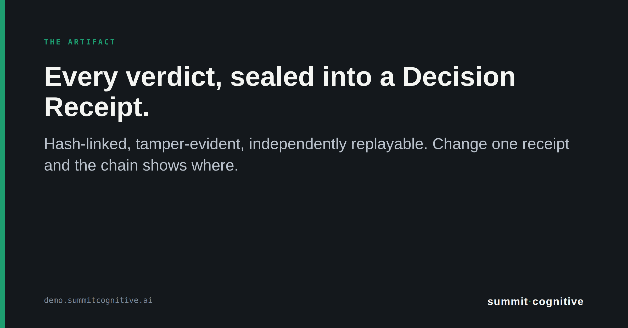 Social card: every decision becomes a receipt